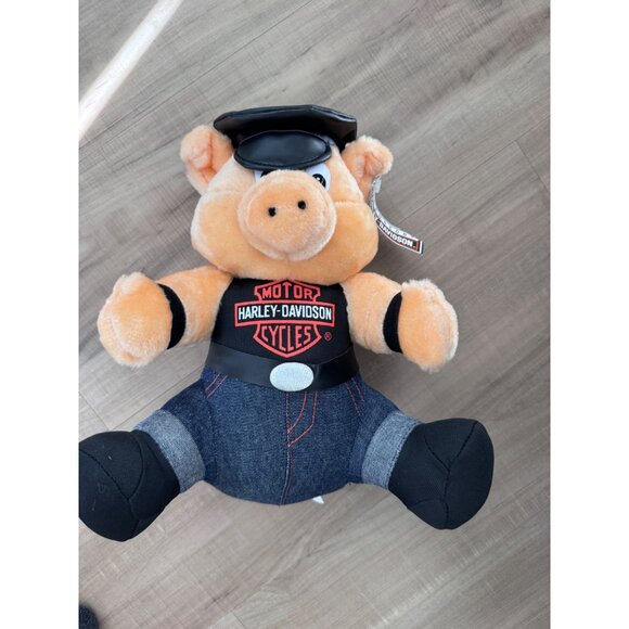 Harley-Davidson Plush Piggy Biker Road Hog Play-By-Play 1993 Collectible - Picture 3 of 6